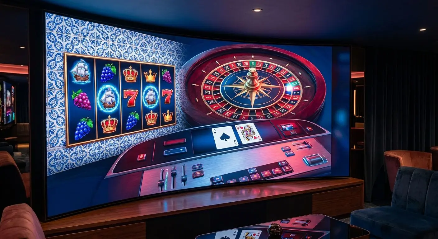 Jogos online no Solverde PT Ecrã com vários jogos online inspirados em slots, roleta e cartas